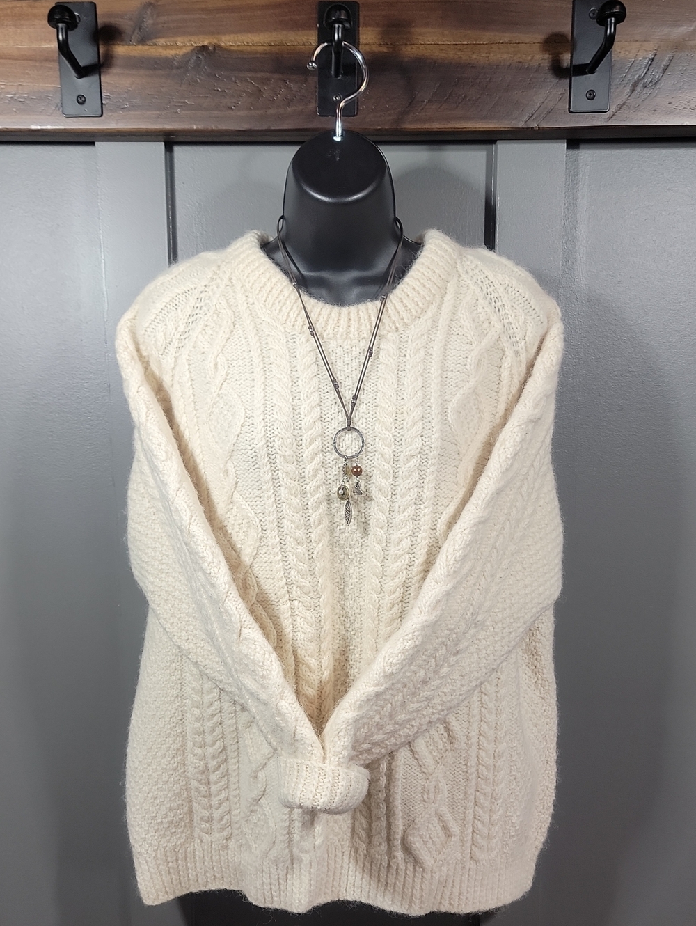 Vintage Wool Cable Knit from New Zealand